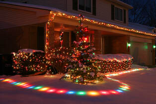 Christmas lighting installation